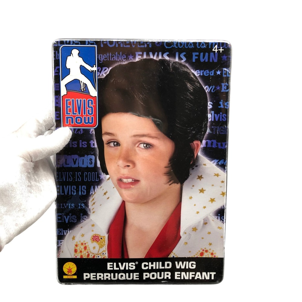 NEW Rubies Elvis Presley Child Wig Boys One Size Black Costume Pompadour Hair
